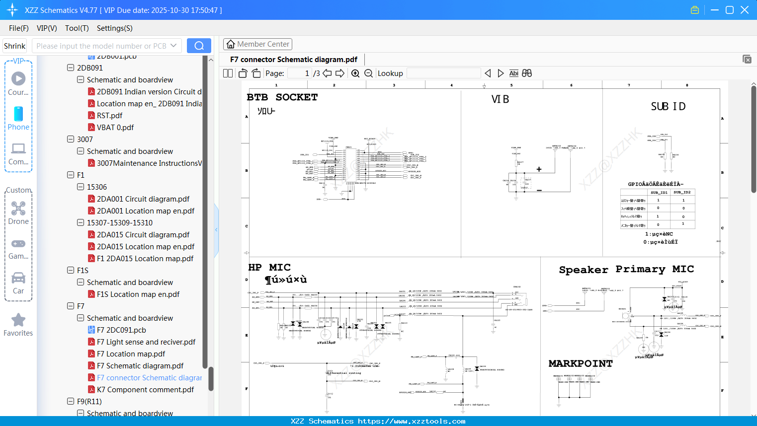 OPPO F7 Connector Schematic Diagram